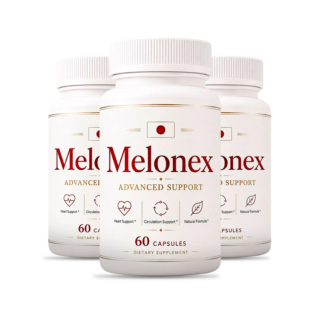 Melonex™ heart and circulation support capsules — 3 bottles